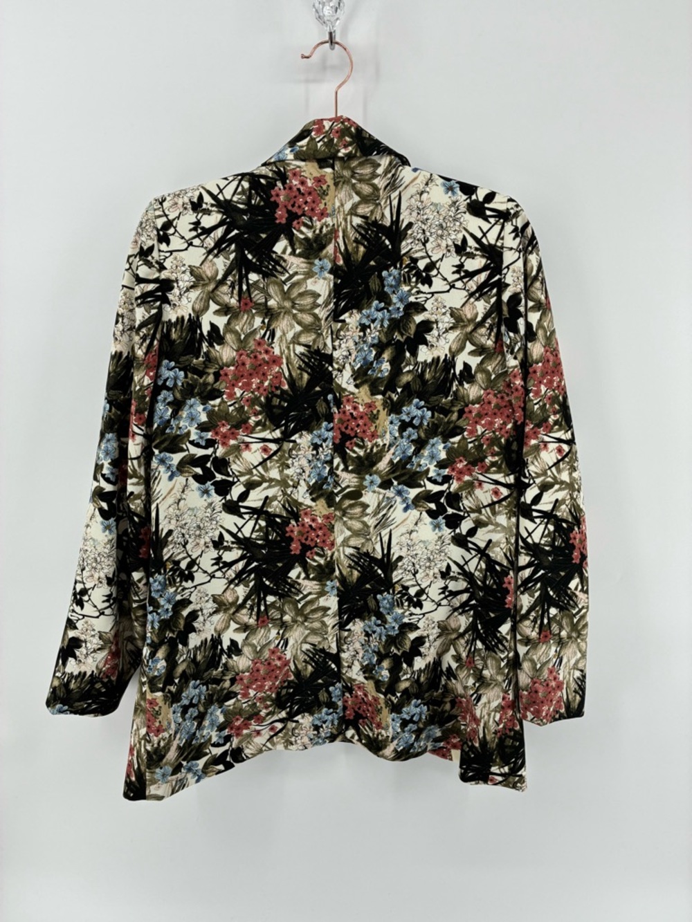 Floral Print Women's Blazer Jacket - Multicolor - Picture 6 of 9